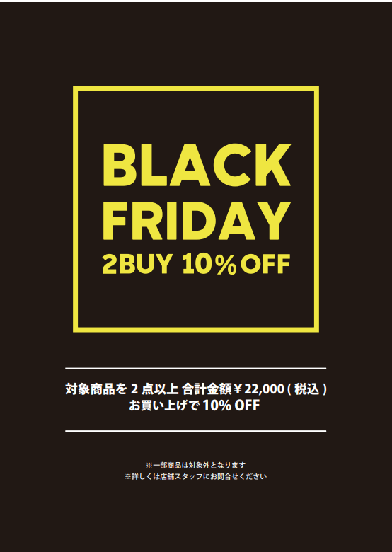 BLACK FRIDAY 2BUY10%OFF！！