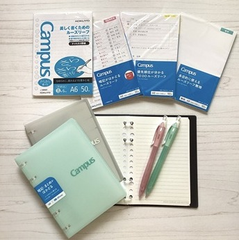 スキマ時間にチョコと勉強　キャンパス ノートのように使えるバインダー