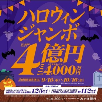 ハロウィンジャンボ宝くじ発売！
