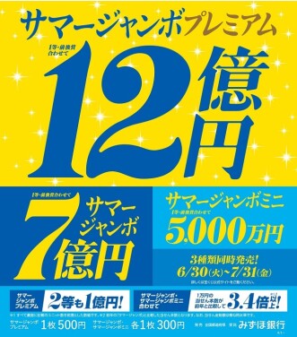 サマージャンボ宝くじ発売！