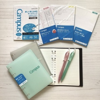 スキマ時間にチョコと勉強　キャンパス ノートのように使えるバインダー